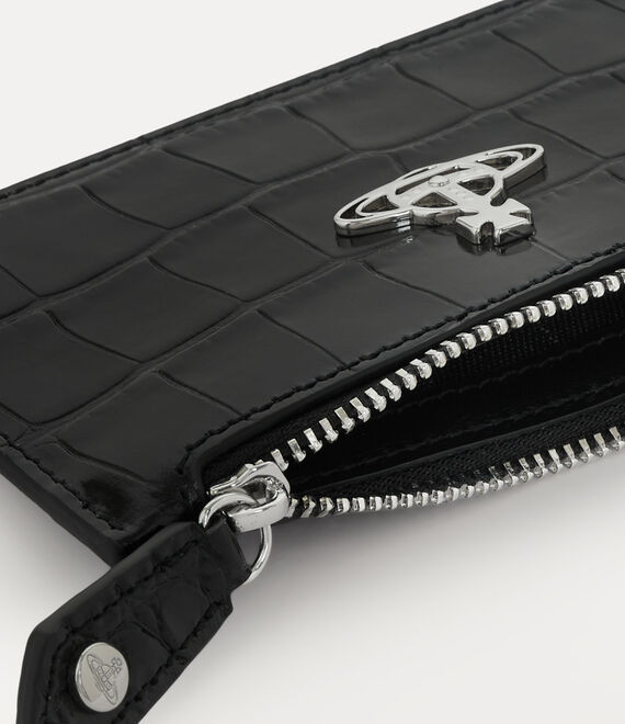 Vivienne Westwood crocodile slim long card holder black